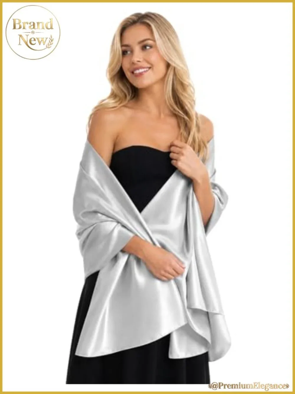 Satin Shawl Wrap Evening Dress Cover Up Formal Bridal Scarf